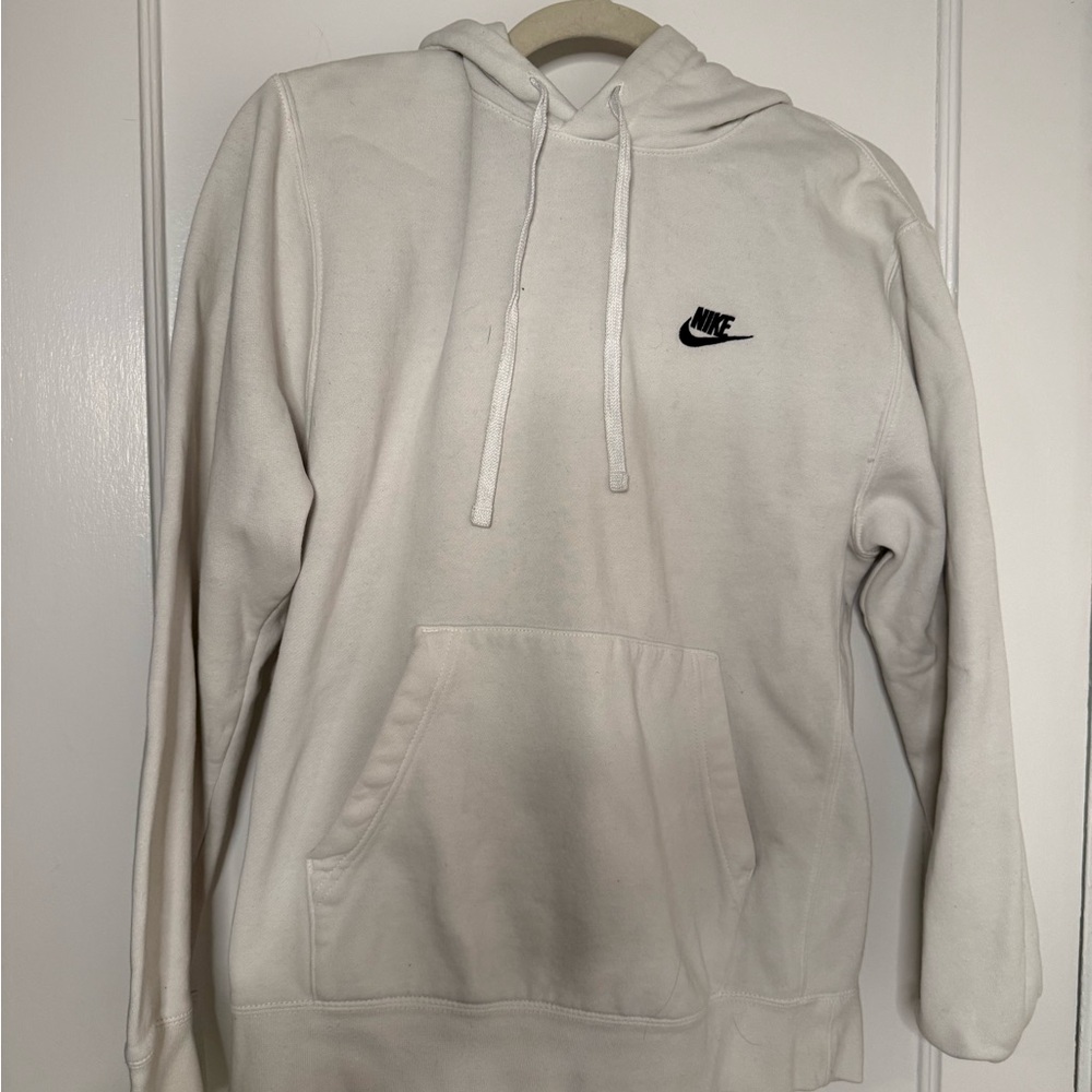 Nike Men's Off-White Hoodie with Black Logo